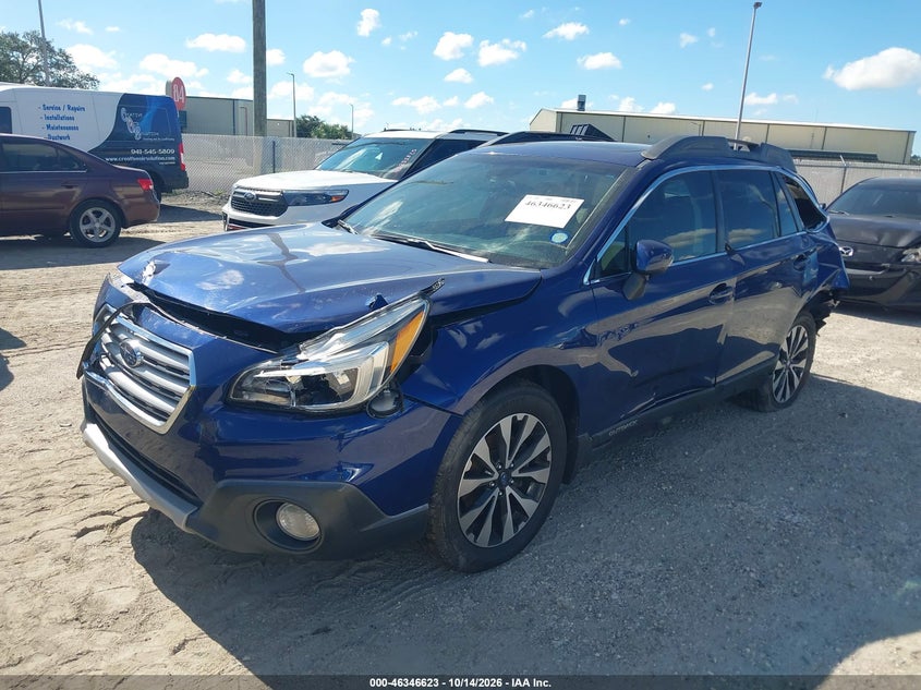 2017 Subaru Outback 2.5I Limited, Удар ззаду, IAAI, VIN 4S4BSANC5H3320786 — фото 2
