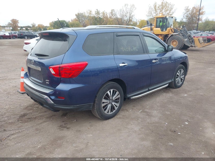 Vin: 5n1dr2mm9jc607722, lot: 46846982, nissan pathfinder sv 20184