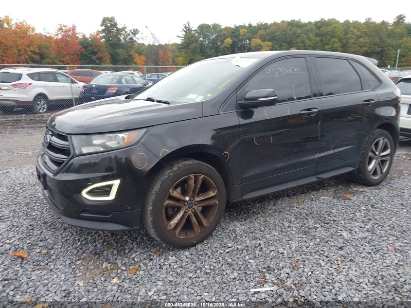 Vin: 2fmtk4ap7fbb19077, lot: 46847101, ford edge sport 20152