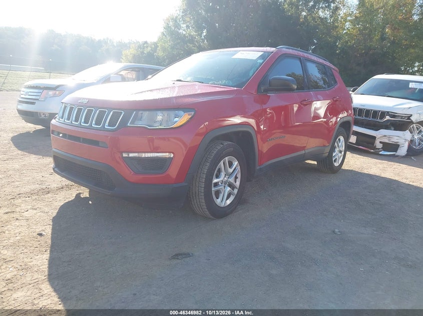 Vin: 3c4njcabxjt376293, lot: 46847248, jeep compass sport fwd 20182