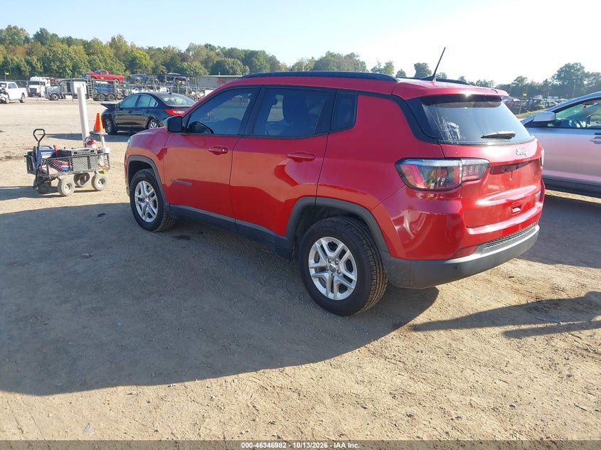 Vin: 3c4njcabxjt376293, lot: 46847248, jeep compass sport fwd 20183