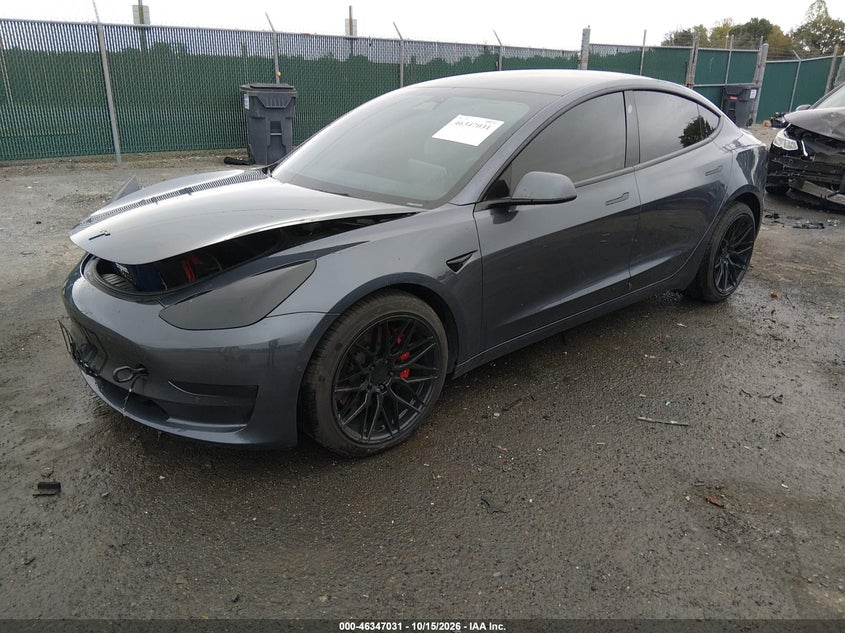 2022 Tesla Model 3 Performance Dual Motor All-Wheel Drive, Неизвестно, IAAI, VIN 5YJ3E1EC7NF357515 — фото 2