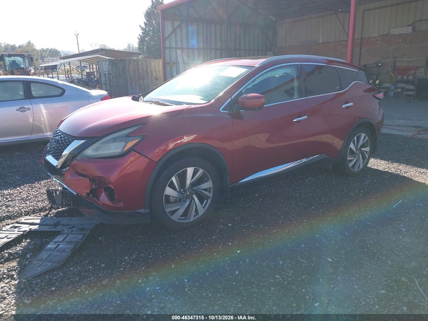 Vin: 5n1az2msxkn135182, lot: 46847581, nissan murano sl 20192