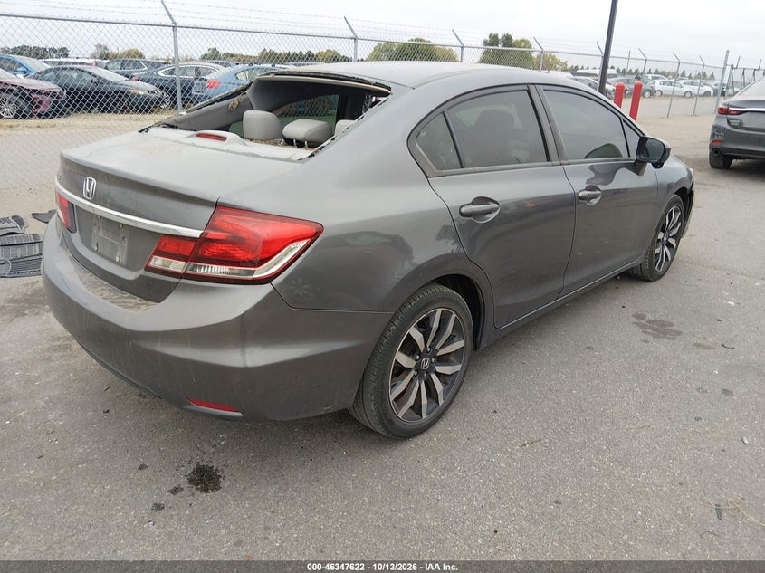 Vin: 19xfb2f97fe291487, lot: 46847888, honda civic ex-l 20154