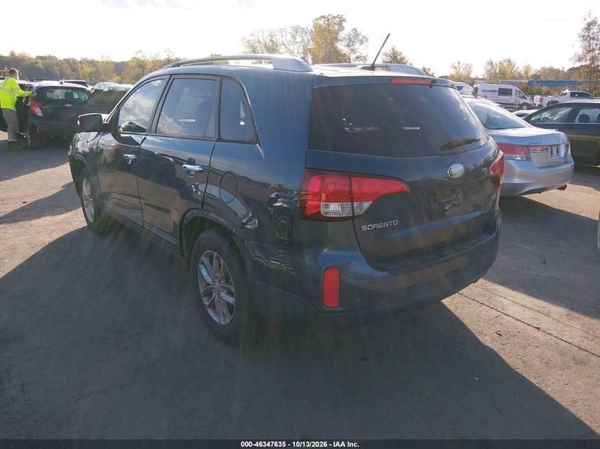 Vin: 5xykt3a65fg580921, lot: 46847901, kia sorento lx 20153