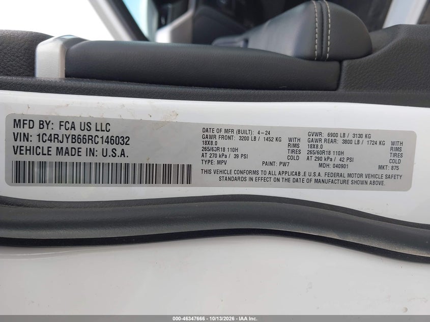 JEEP GRAND CHEROKEE 4XE 2024 VIN 1C4RJYB66RC146032