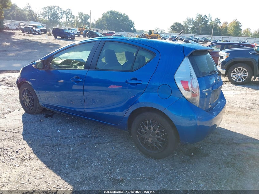 Vin: jtdkdtb37d1047659, lot: 46848112, toyota prius c one 20133