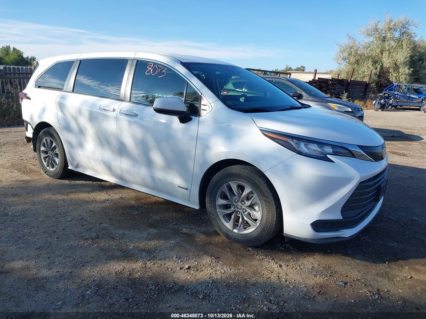 Vin: 5tdkskfcxms023661, lot: 46848339, toyota sienna le 2021 img_1