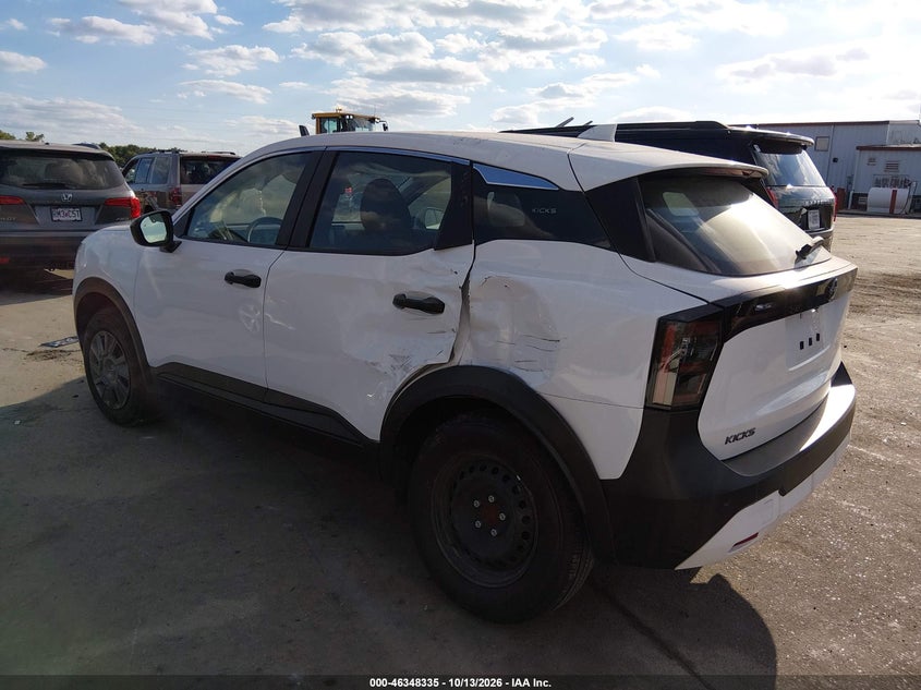 Vin: 3n8ap6baxsl390737, lot: 46848601, nissan kicks s fwd 20253