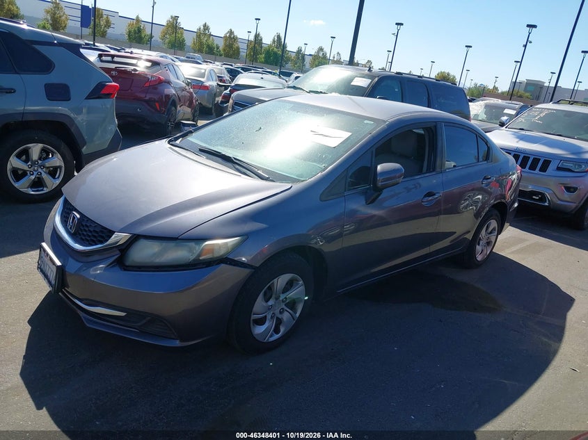 2014 Honda Civic Lx, Right Front, IAAI, VIN 2HGFB2F54EH558408 — photo 2