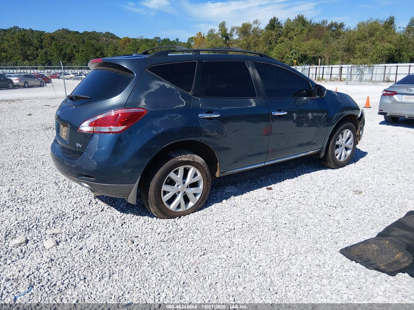 Vin: jn8az1mu6cw110179, lot: 46848832, nissan murano sv 20124