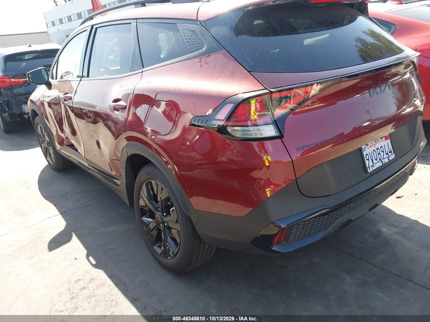 Vin: 5xyk6cdf4sg316859, lot: 46848876, kia sportage x-line 20253