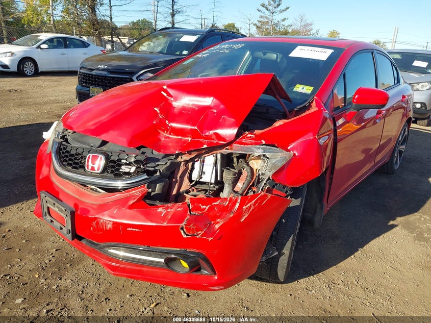 Vin: 2hgfb6e50fh705768, lot: 46848954, honda civic si 20152