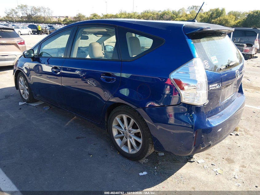 Vin: jtdzn3eu2c3041349, lot: 46849048, toyota prius v five 20123