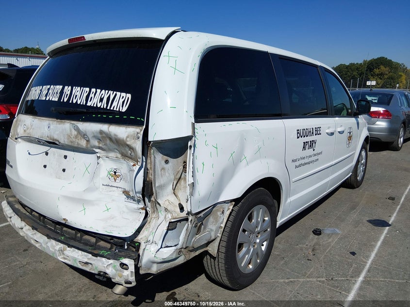 Vin: 2c4rdgbg8gr389291, lot: 46850016, dodge grand caravan se 20164