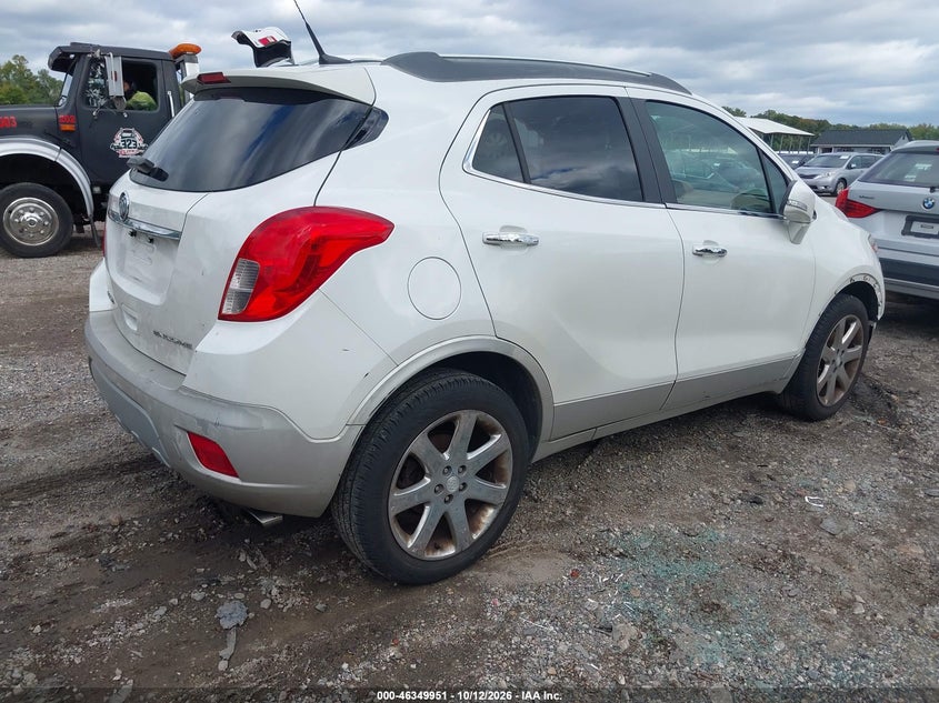 Vin: kl4cjcsb3eb552270, lot: 46850217, buick encore leather 20144