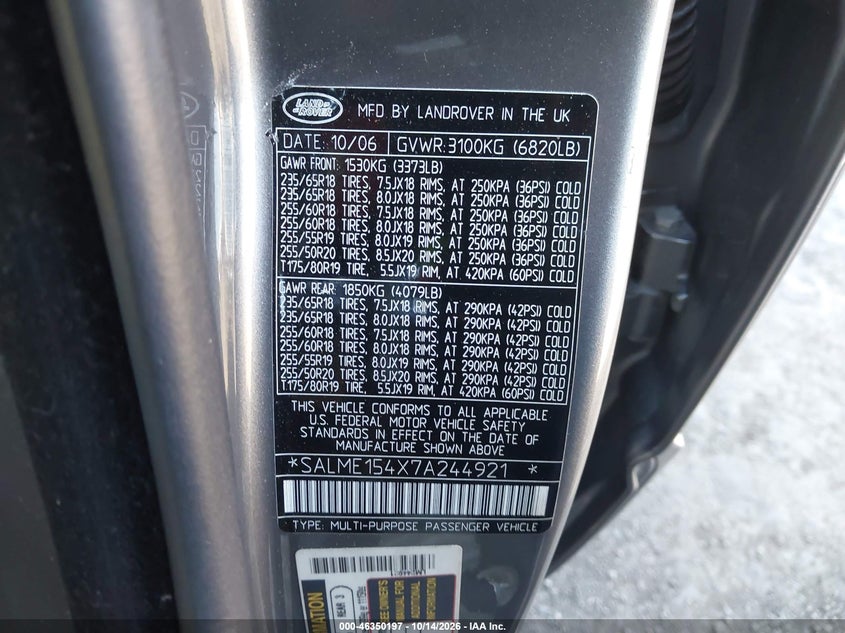2007 LAND ROVER RANGE ROVER HSE · Фото 9
