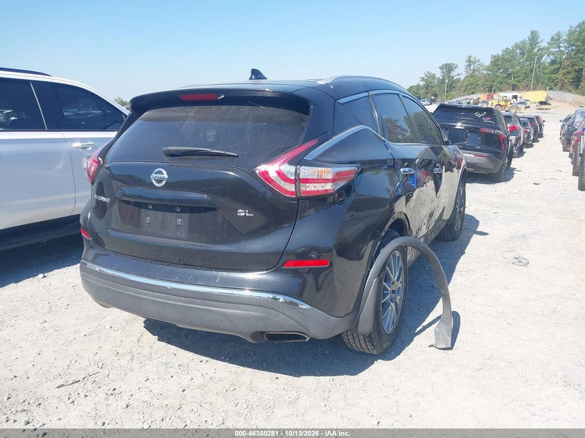 Vin: 5n1az2mg7gn165274, lot: 46850547, nissan murano sl 20164