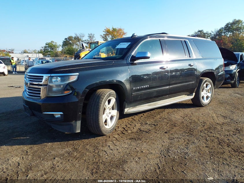 Vin: 1gnskkkc3fr553713, lot: 46850879, chevrolet suburban 1500 ltz 20152