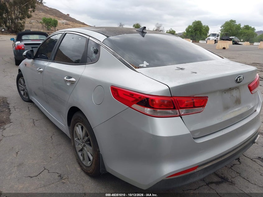 Vin: 5xxgt4l18gg001178, lot: 46851276, kia optima lx turbo 20163