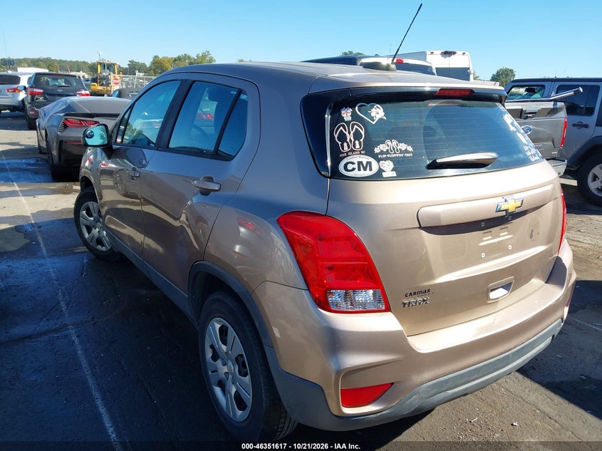 Vin: 3gncjksb0jl349613, lot: 46851883, chevrolet trax ls 20183
