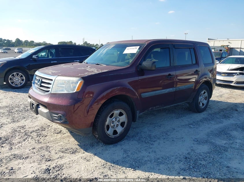 Vin: 5fnyf3h25eb013246, lot: 46851924, honda pilot lx 20142