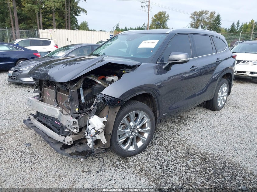2024 Toyota Highlander Hybrid Limited, Повреждение двигателя, IAAI, VIN 5TDXBRCH3RS618518 — фото 2