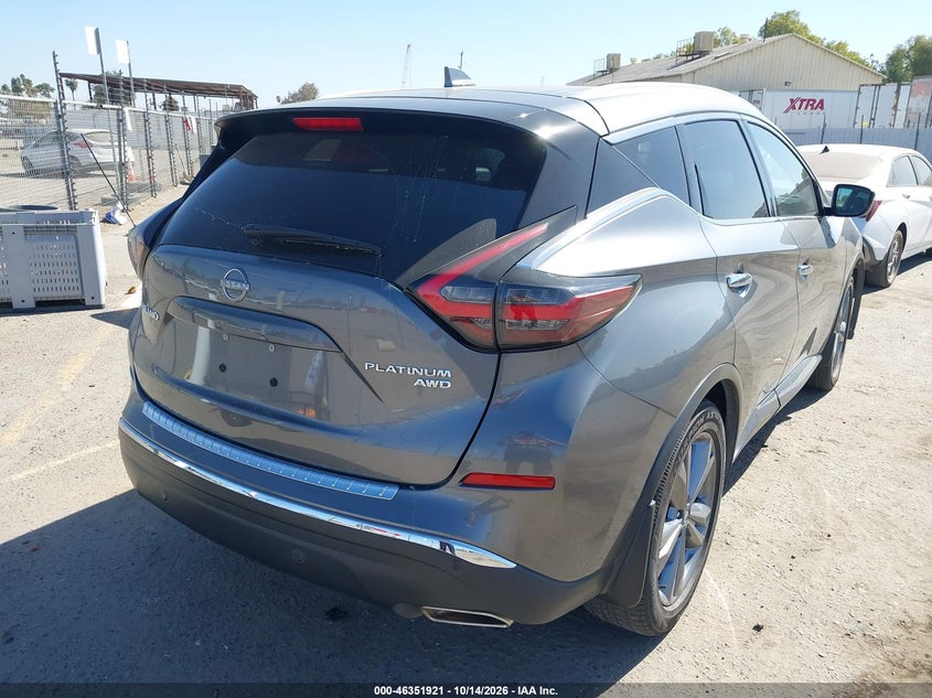 Vin: 5n1az2ds4pc124441, lot: 46852187, nissan murano platinum intelligent awd 20234