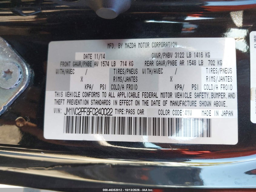 2015 MAZDA MX-5 MIATA GRAND TOURING · Фото 9