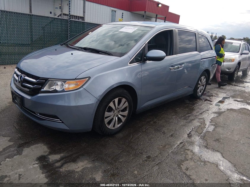 Vin: 5fnrl5h69eb022012, lot: 46852389, honda odyssey ex-l 20142