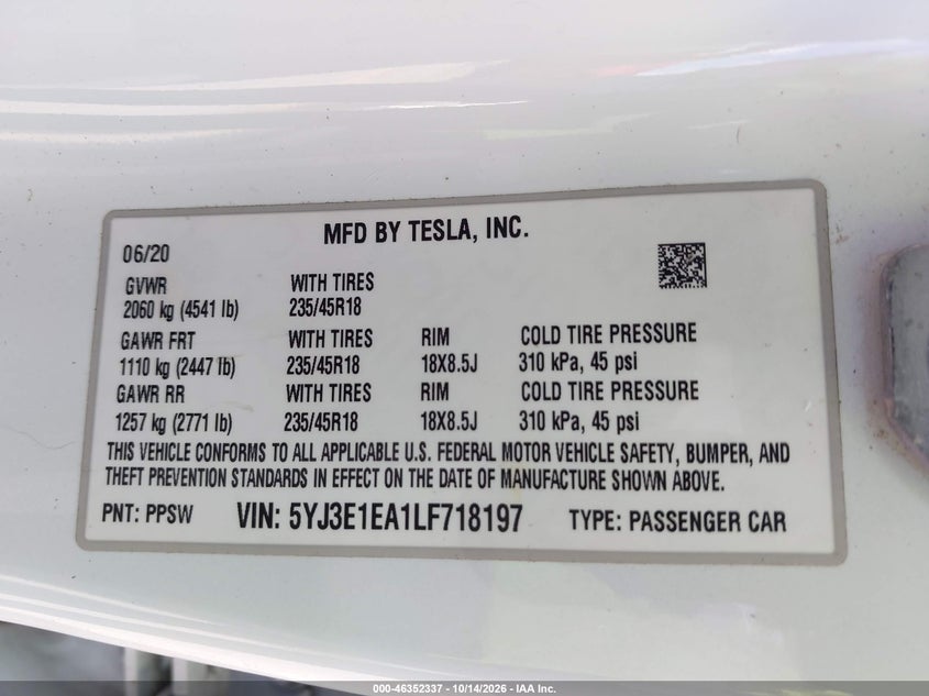 2020 TESLA MODEL 3 STANDARD RANGE PLUS REAR-WHEEL DRIVE/STANDARD RANGE REAR-WHEEL DRIVE · Фото 9