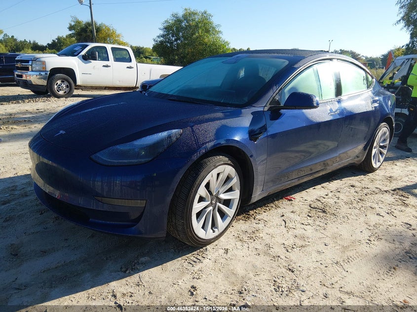 Vin: 5yj3e1ea8nf188992, lot: 46852690, tesla model 3 rear-wheel drive 20222