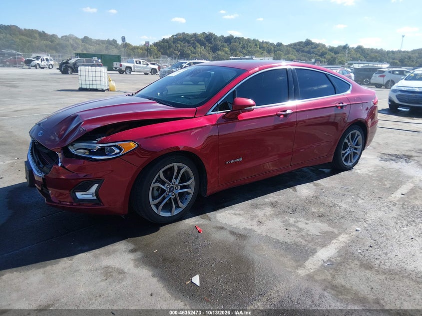 Vin: 3fa6p0ru2kr273543, lot: 46852738, ford fusion hybrid titanium 20192