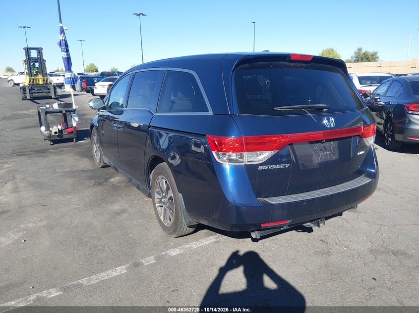 Vin: 5fnrl5h94eb001188, lot: 46852994, honda odyssey touring/touring elite 20143