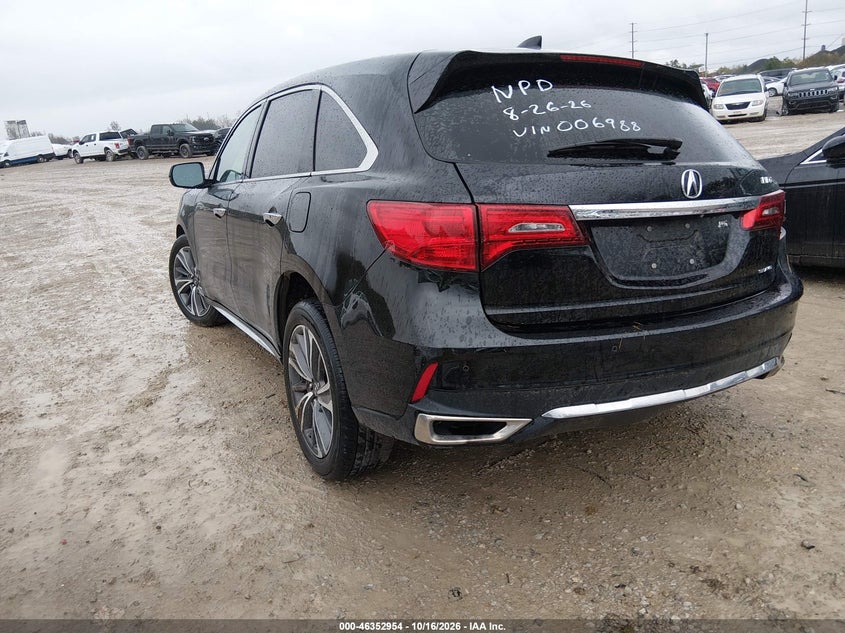 Vin: 5j8yd4h53kl006988, lot: 46853220, acura mdx tech pkg 20193