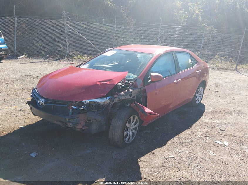 2015 Toyota Corolla Le, Front & Rear, IAAI, VIN 2T1BURHE5FC389931 — photo 2
