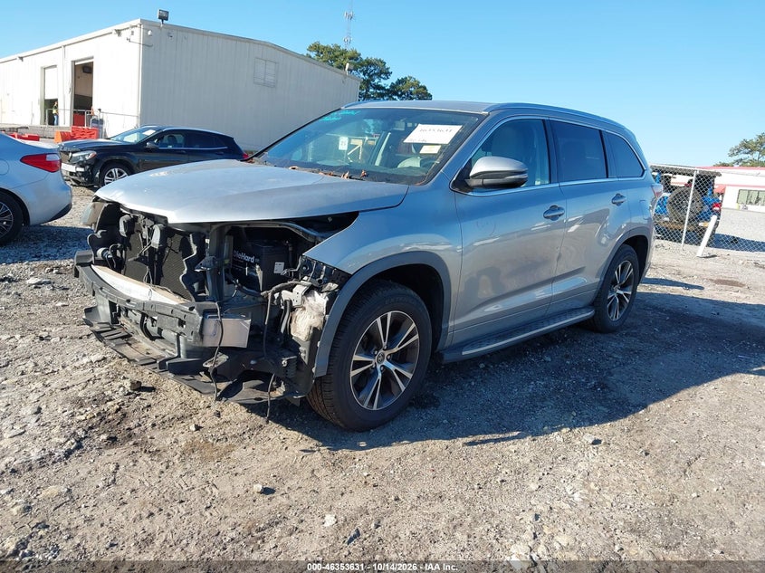 Vin: 5tdkkrfh4gs143643, lot: 46853897, toyota highlander xle v6 20162