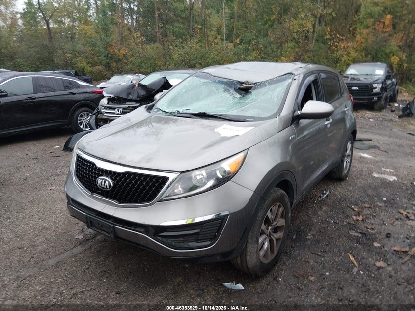 2015 Kia Sportage Lx, Крыша, IAAI, VIN KNDPBCAC1F7733824 — фото 2