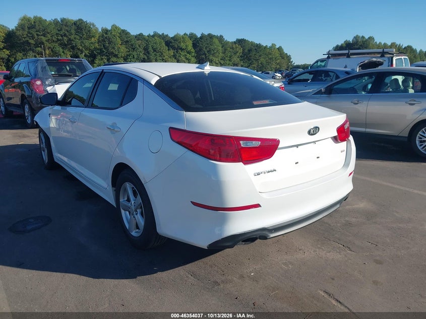 Vin: knagm4a74f5573885, lot: 46854303, kia optima lx 20153