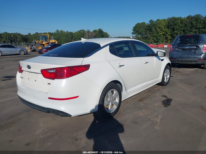 Vin: knagm4a74f5573885, lot: 46854303, kia optima lx 20154
