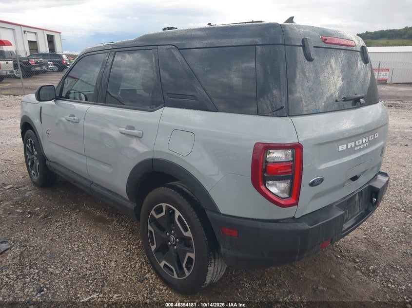Vin: 3fmcr9c67pre36616, lot: 46854447, ford bronco sport outer banks 20233