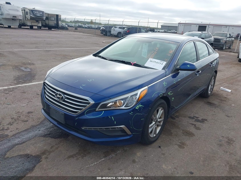 2015 Hyundai Sonata Se, Удар сзади, IAAI, VIN 5NPE24AF1FH079510 — фото 2