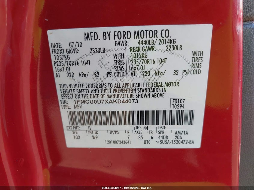 2010 FORD ESCAPE XLT · Photo 9