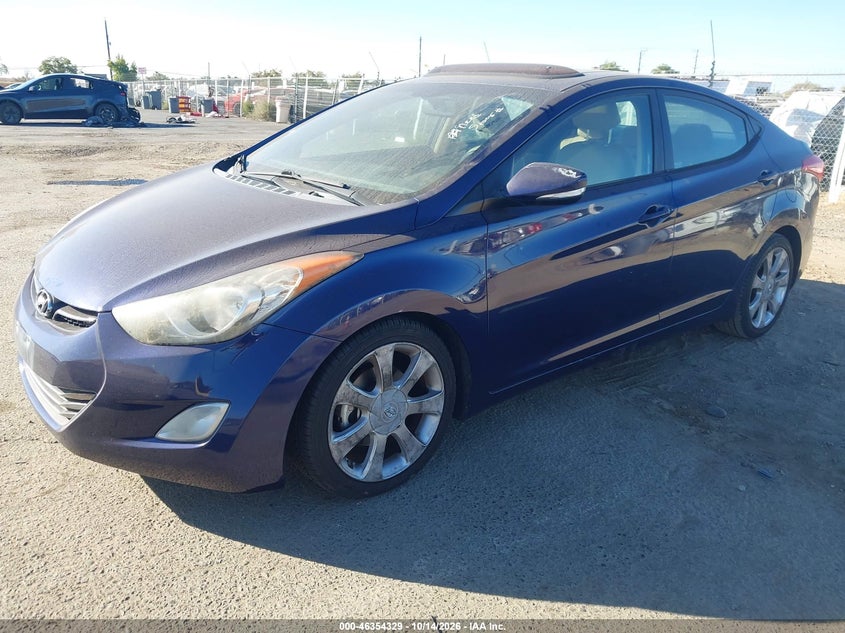 2013 Hyundai Elantra Limited Pzev, Обычный износ, IAAI, VIN 5NPDH4AE9DH306277 — фото 2