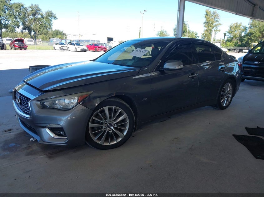 Vin: jn1ev7ap1jm361438, lot: 46854788, infiniti q50 3.0t luxe 20182