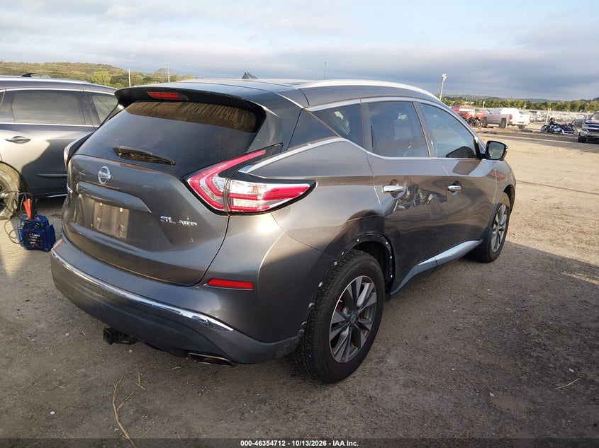 Vin: 5n1az2mh9fn200811, lot: 46854978, nissan murano sl 20154