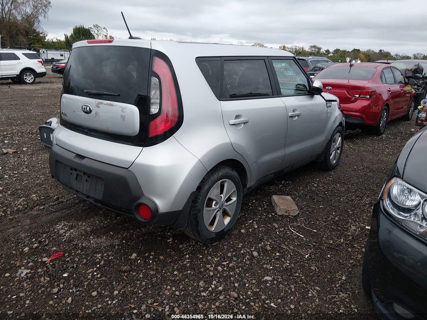 Vin: kndjn2a25f7763908, lot: 46855231, kia soul 20154