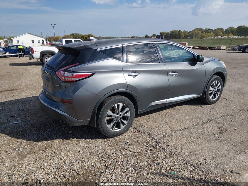 Vin: 5n1az2mh9gn147030, lot: 46855267, nissan murano s 20164
