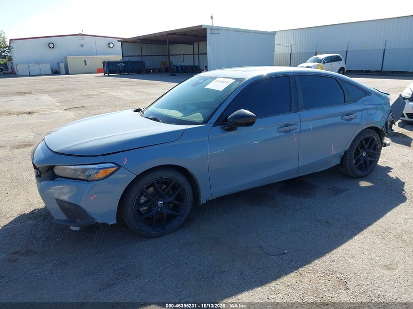 2022 Honda Civic Si Sedan, Rear, IAAI, VIN 2HGFE1E50NH470412 — photo 2