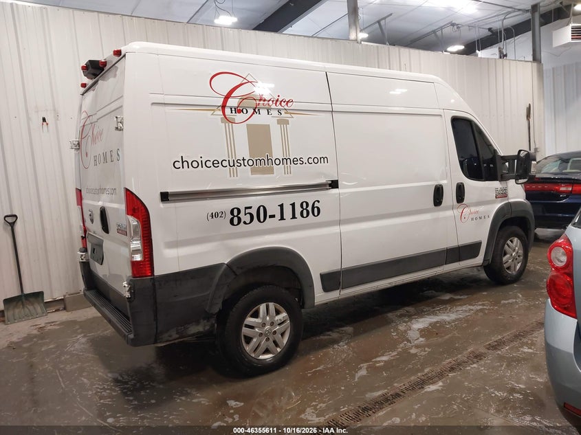 Vin: 3c6trvcg8ke515192, lot: 46855877, ram promaster 2500 high roof 136 wb 20194